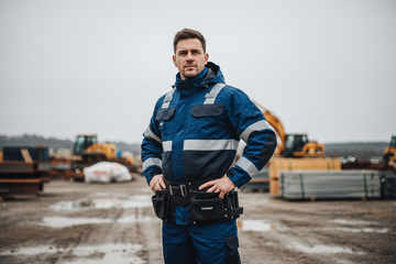 Portwest winter coverall for EU professionals provides warmth and safety on construction sites