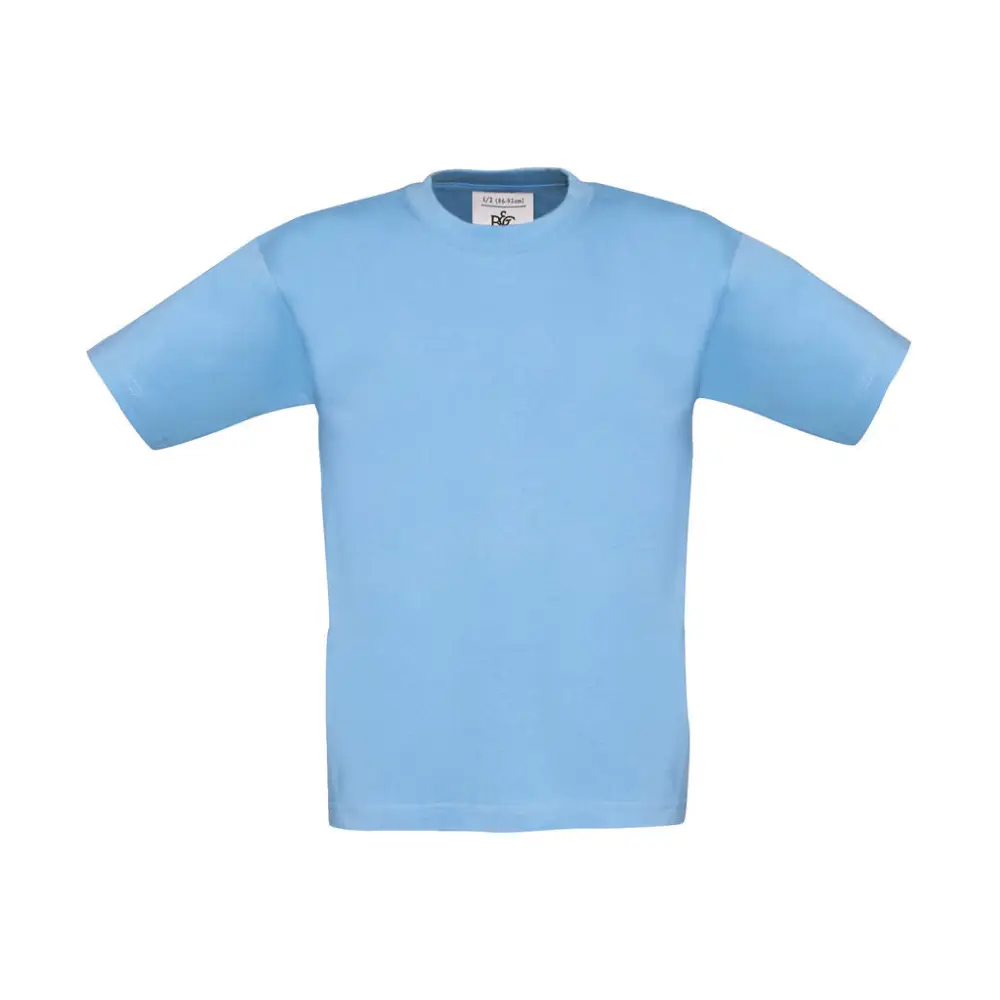 B&C Exact 190/kids T-Shirt - sky blue / 3/4 (98/104)