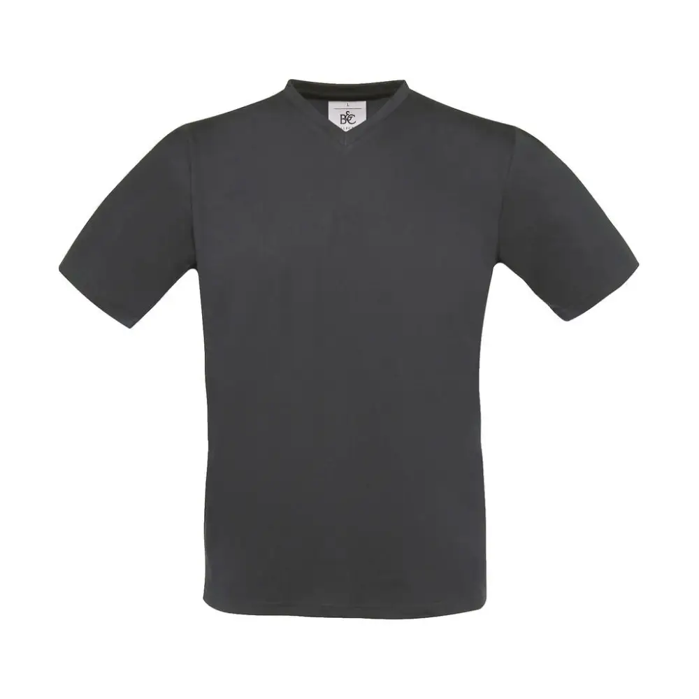B&C Exact V-neck T-Shirt - Dark grey / S