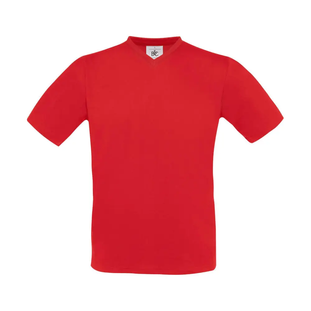 B&C Exact V-neck T-Shirt - Red / S