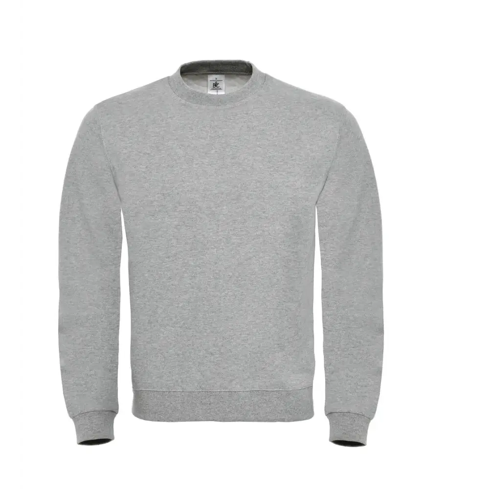 B&C ID.002 Cotton Rich Sweatshirt - Heather Grey / XS