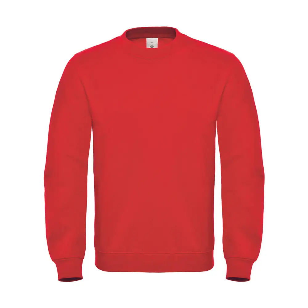 B&C ID.002 Cotton Rich Sweatshirt - Red / XS