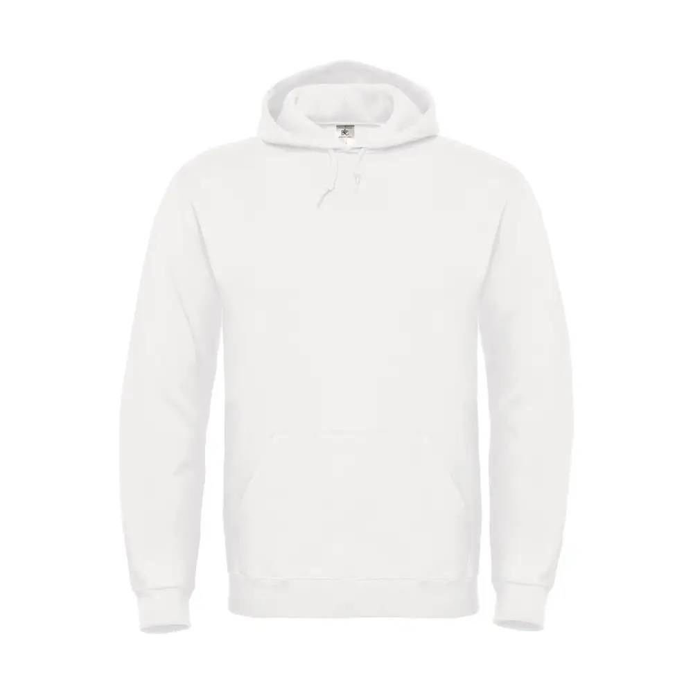 B&C ID.003 Cotton Rich Hooded Sweatshirt - White / XS