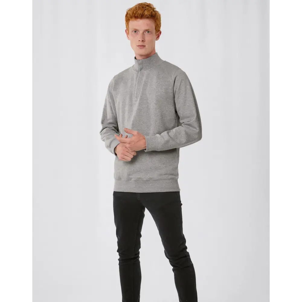 B&C ID.004 Cotton Rich 1/4 Zip Sweat