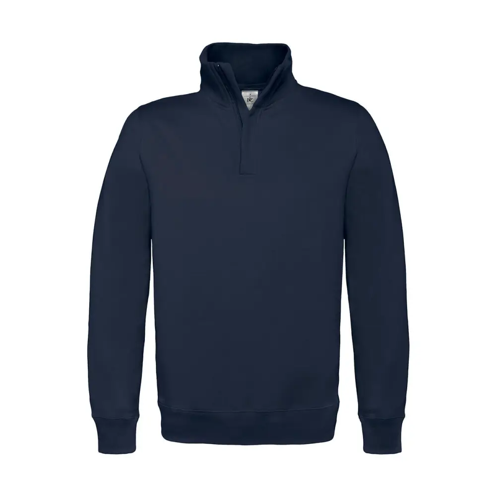B&C ID.004 Cotton Rich 1/4 Zip Sweat - Navy / S