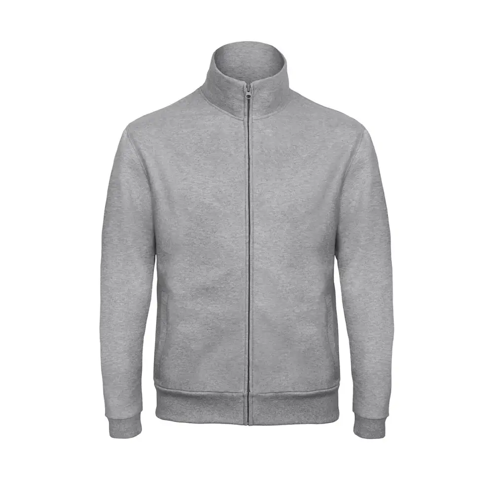 B&C ID.206 50/50 Full Zip Sweat Unisex - Heather Grey / XS