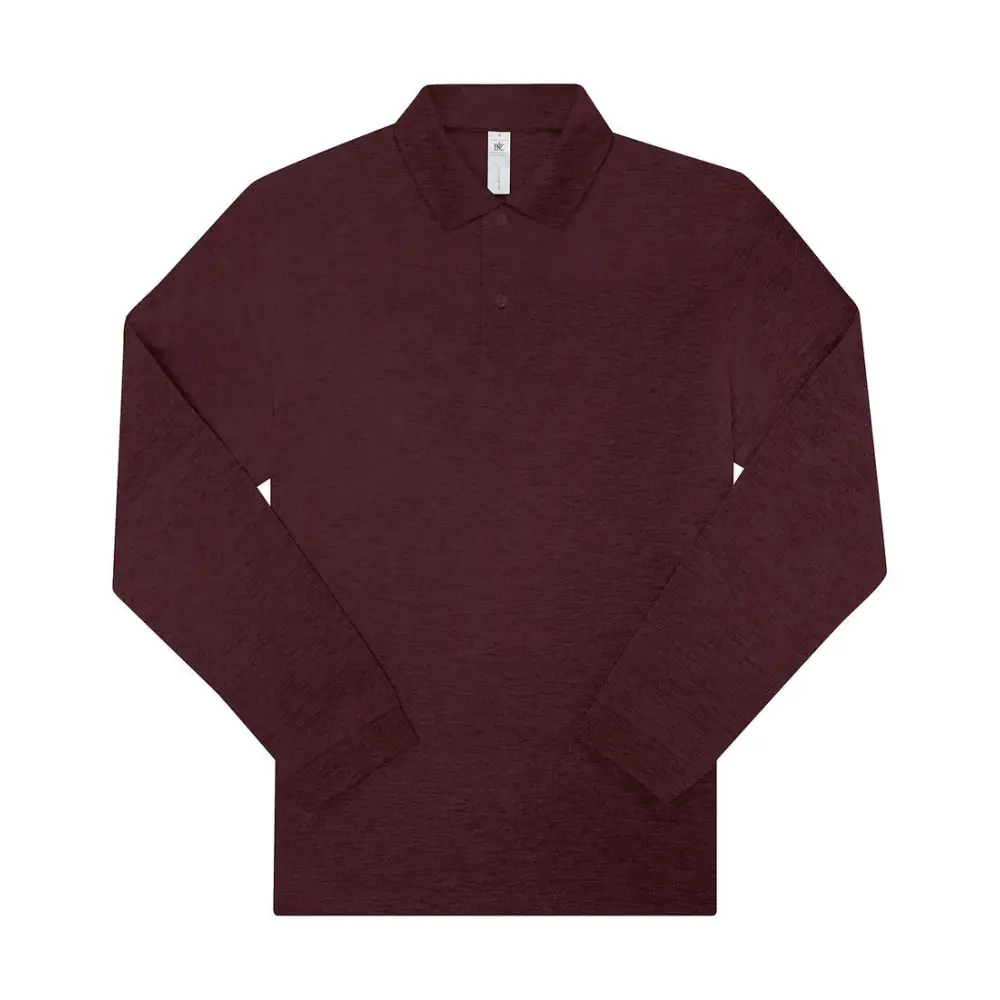 B&C My Polo 210 LSL - Heather Burgundy / S