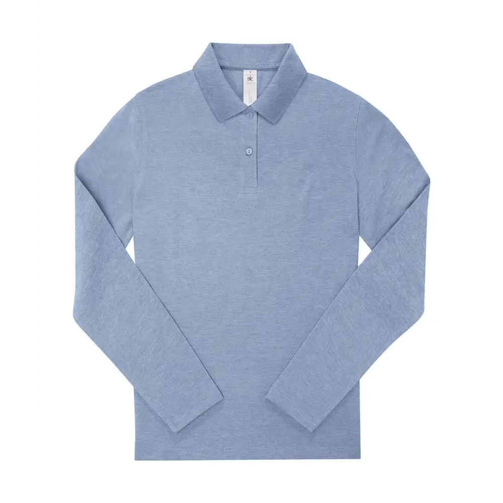 B&C My Polo 210 LSL /Women - Heather Blue / XS