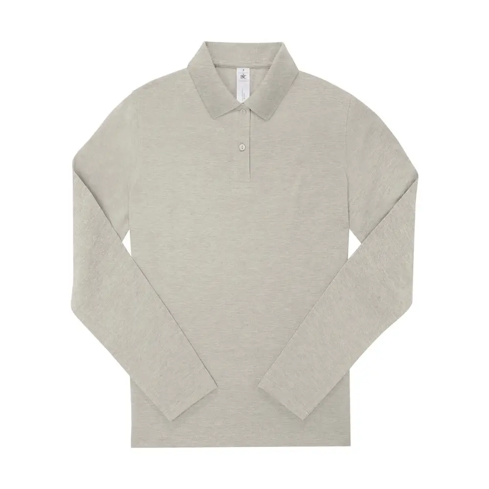 B&C My Polo 210 LSL /Women - Heather Grey Fog / XS