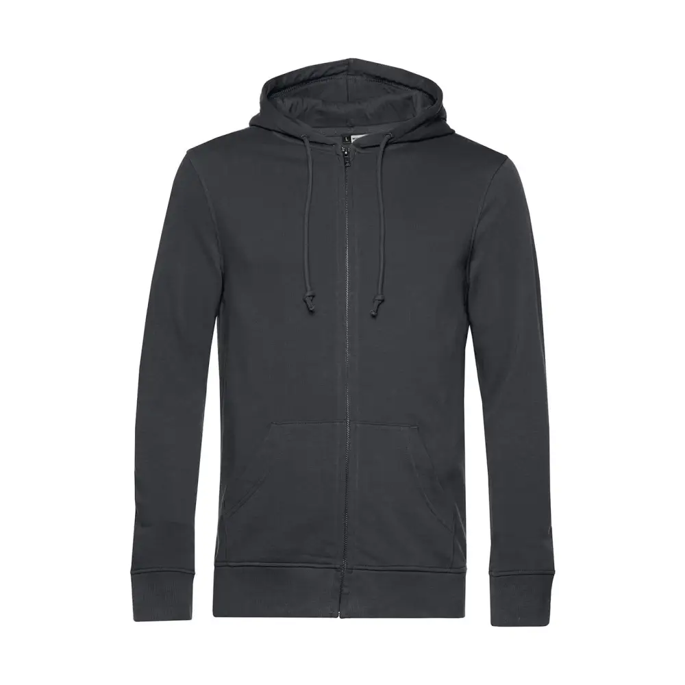 B&C Organic Inspire Zipped Hood - Asphalt / XS