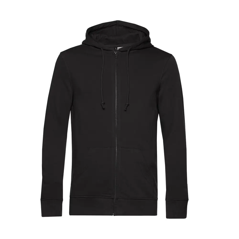 B&C Organic Inspire Zipped Hood - Black Pure / XS