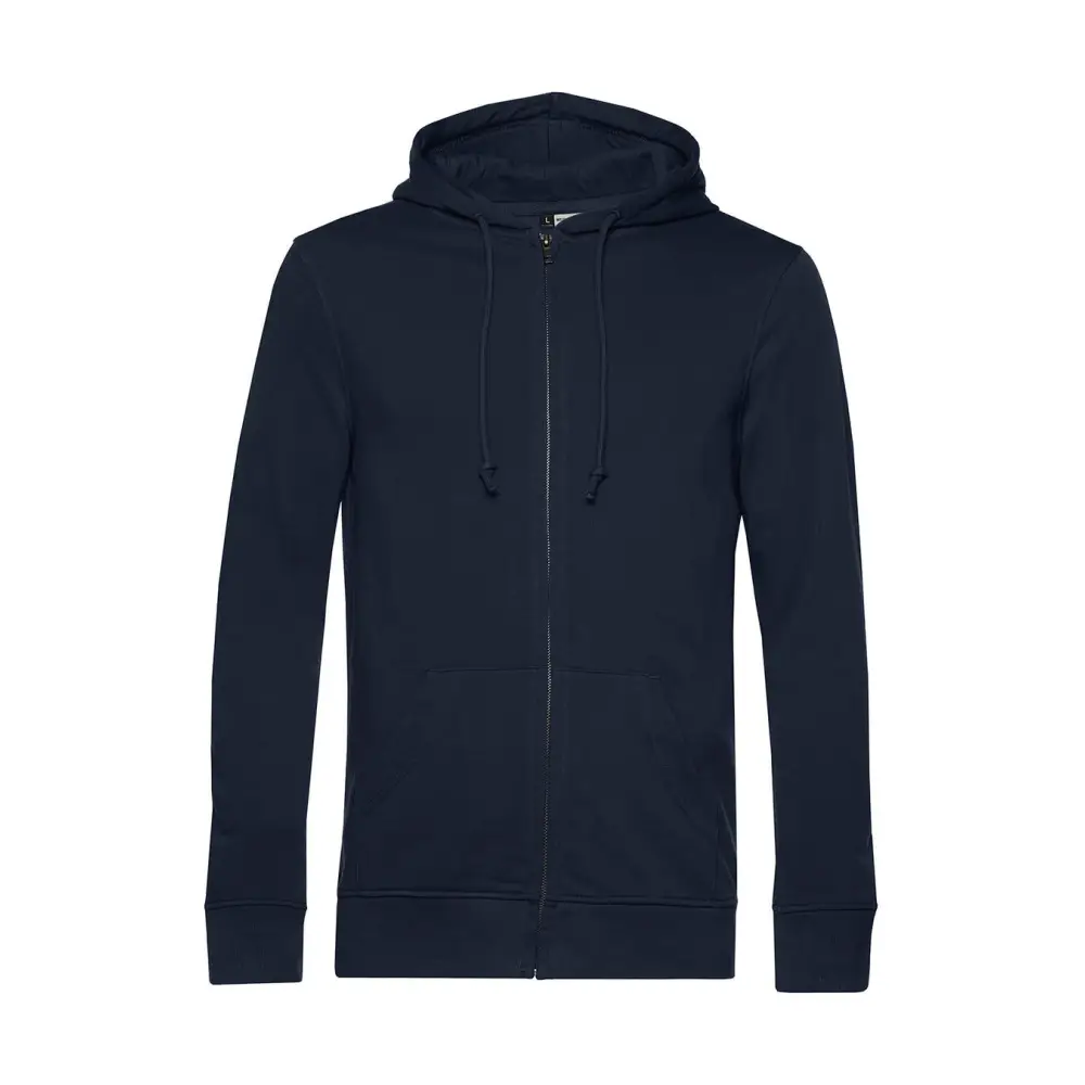 B&C Organic Inspire Zipped Hood - Navy blue / XS