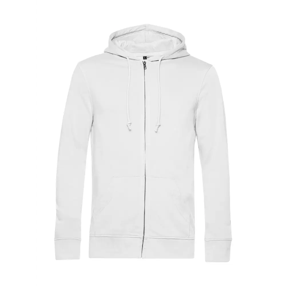 B&C Organic Inspire Zipped Hood - White / XS