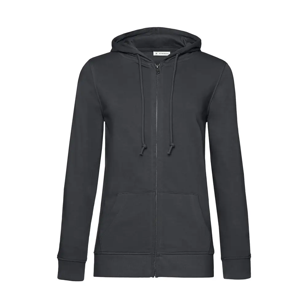 B&C Organic Inspire Zipped Hood /women - Asphalt / XS