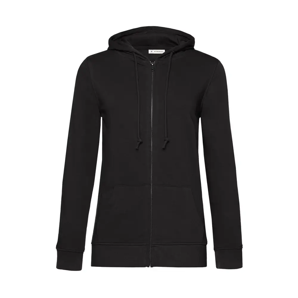 B&C Organic Inspire Zipped Hood /women - Black Pure / XS