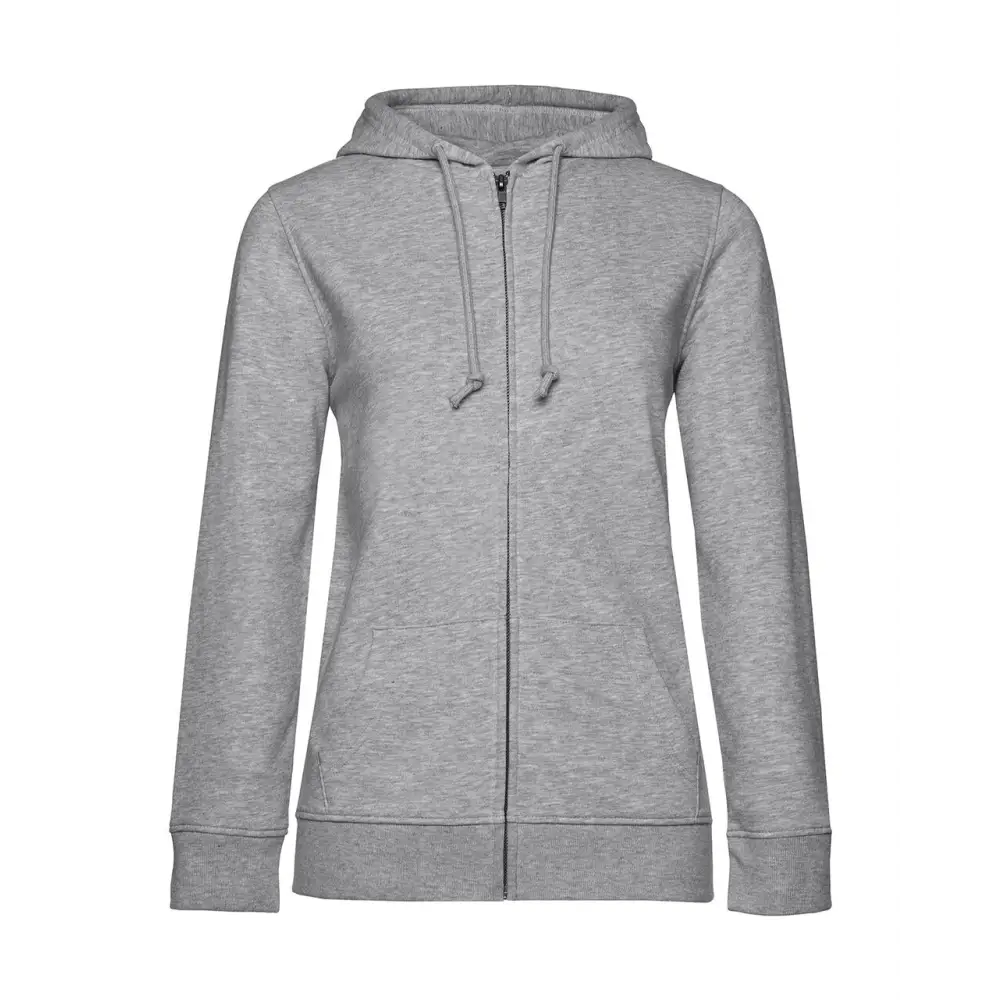 B&C Organic Inspire Zipped Hood /women - Heather Grey / XS