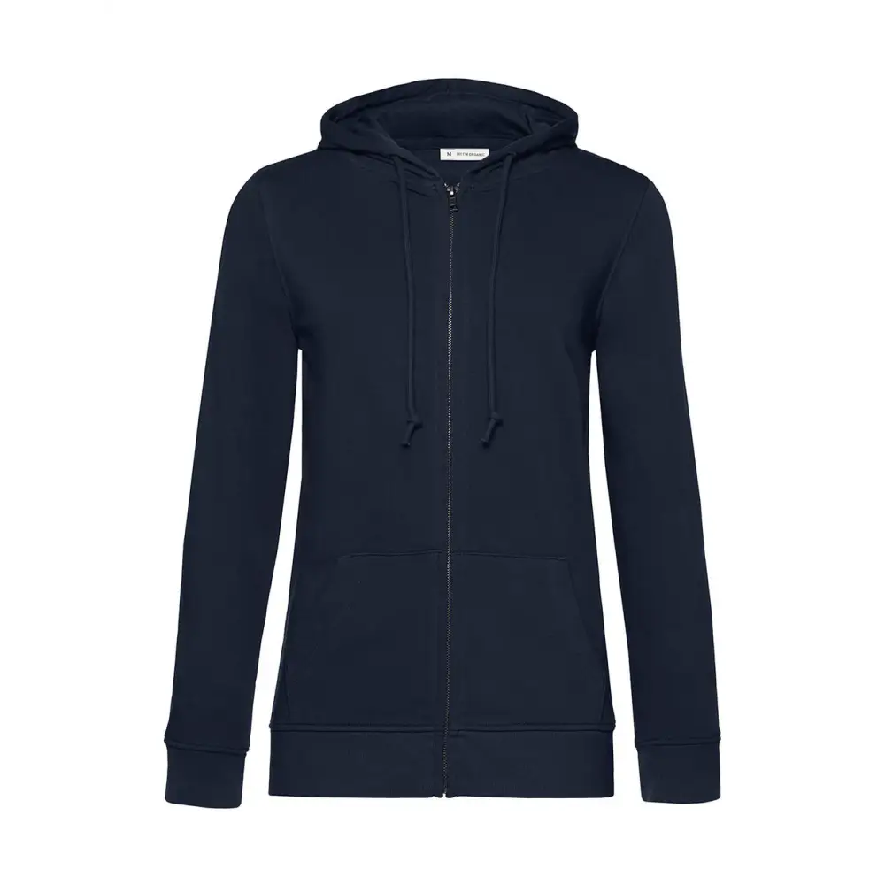 B&C Organic Inspire Zipped Hood /women - Navy blue / XS