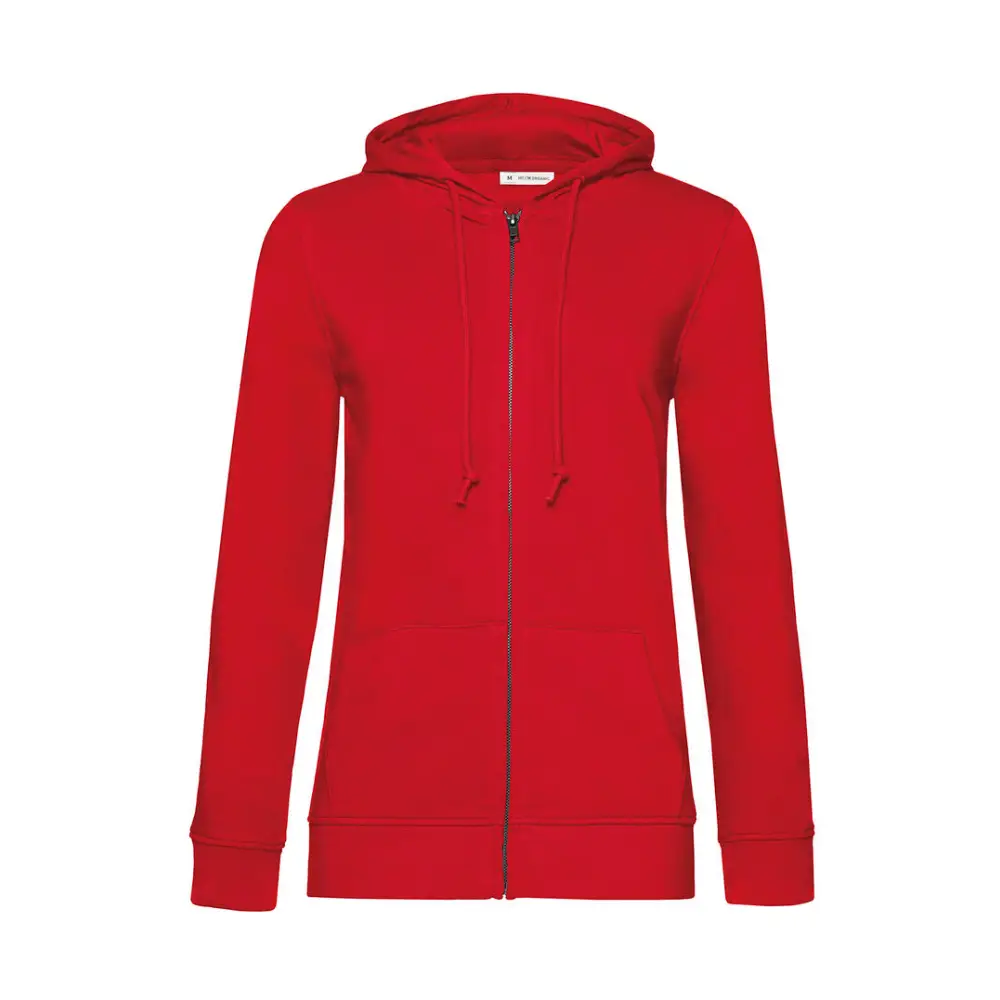 B&C Organic Inspire Zipped Hood /women - Red / XS
