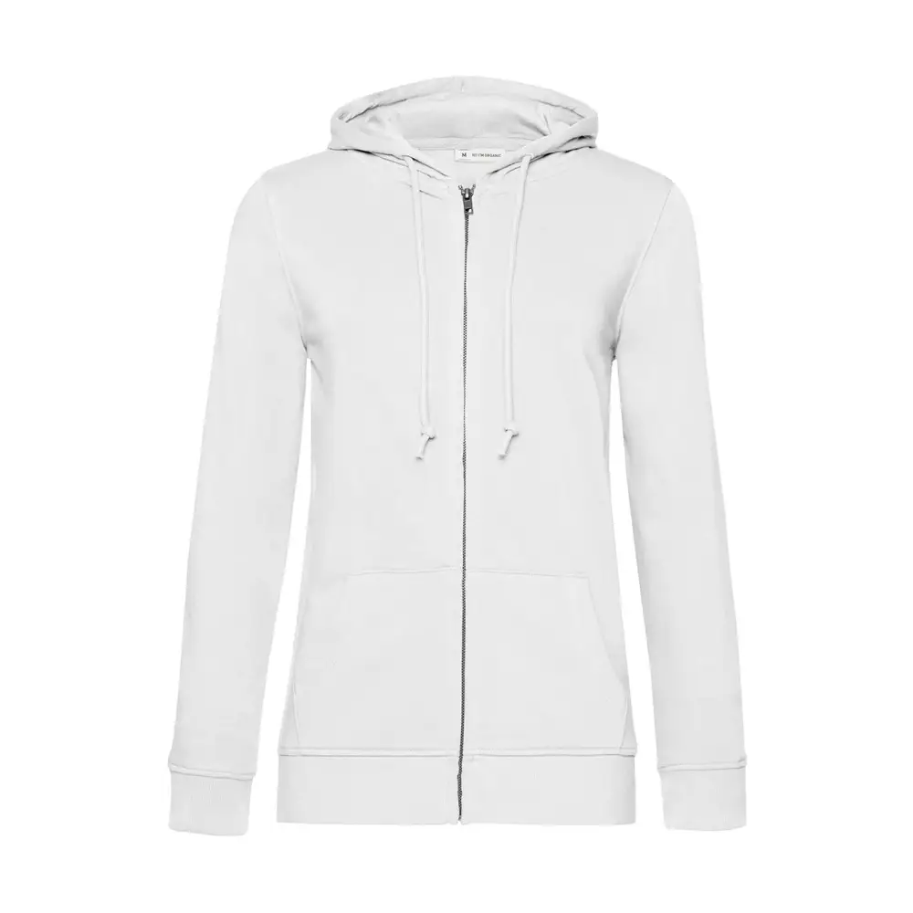 B&C Organic Inspire Zipped Hood /women - White / XS