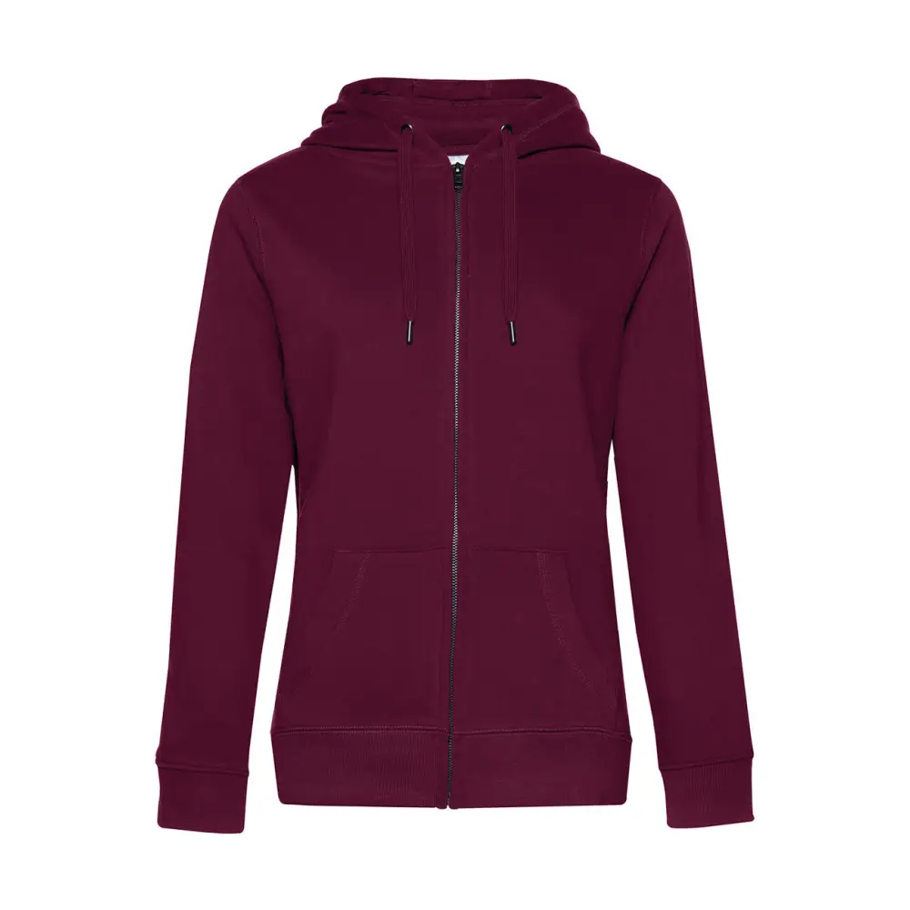 B&C QUEEN Zipped Hood - Dark Cherry / XS