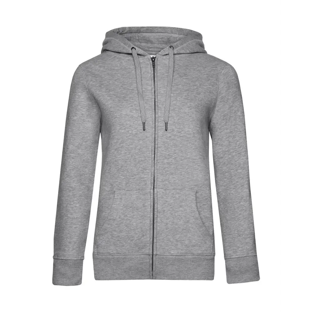 B&C QUEEN Zipped Hood - Heather Grey / XS
