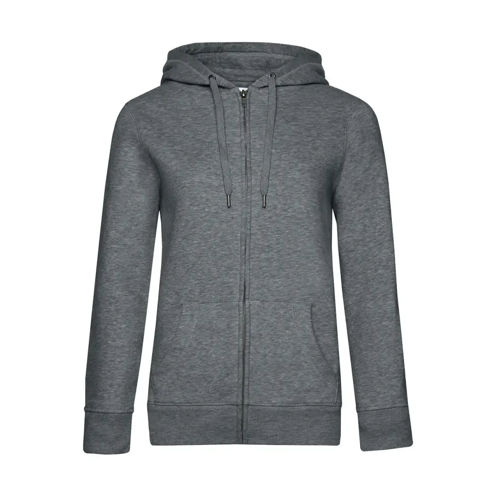 B&C QUEEN Zipped Hood - Heather Mid Grey / XS