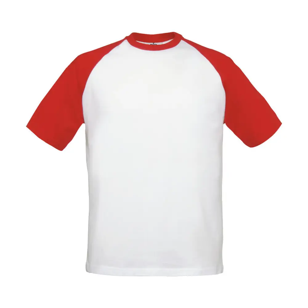 B&C T-Shirt Base-Ball - White/Red / S
