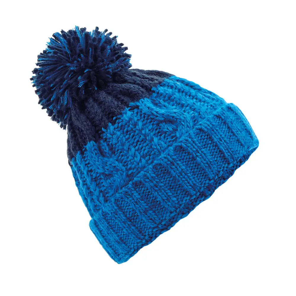 Beechfield Apres Beanie - Azure Blue/Oxford Navy