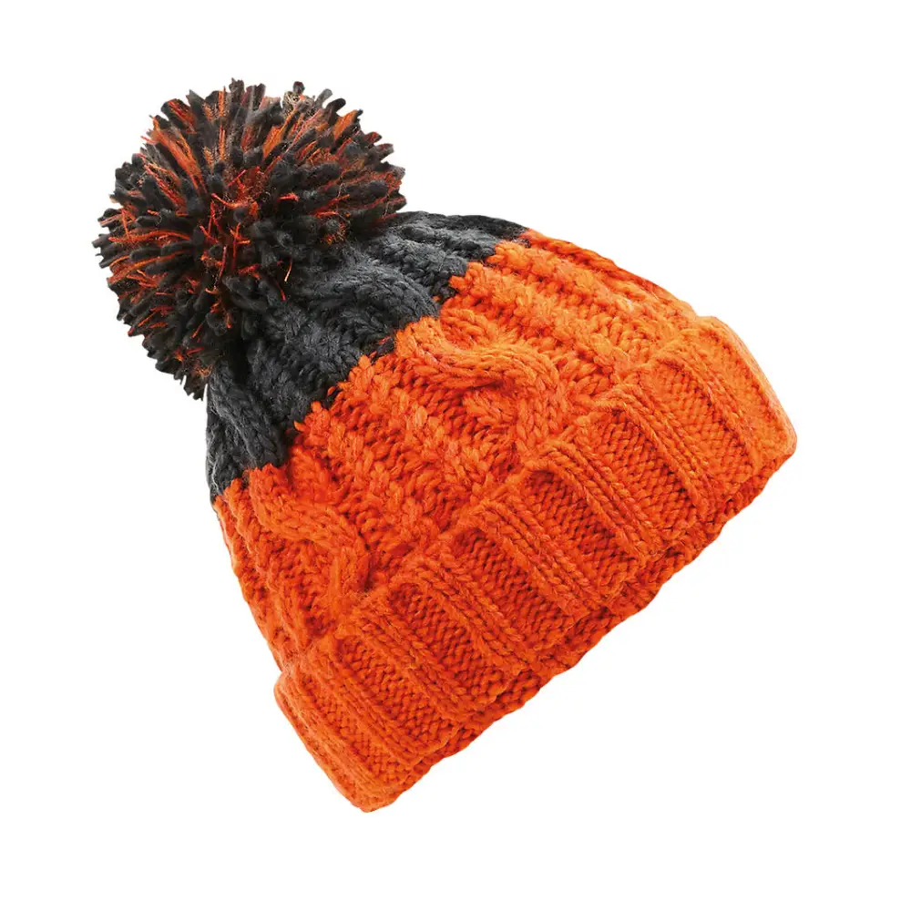 Beechfield Apres Beanie - Orange/Graphite Grey