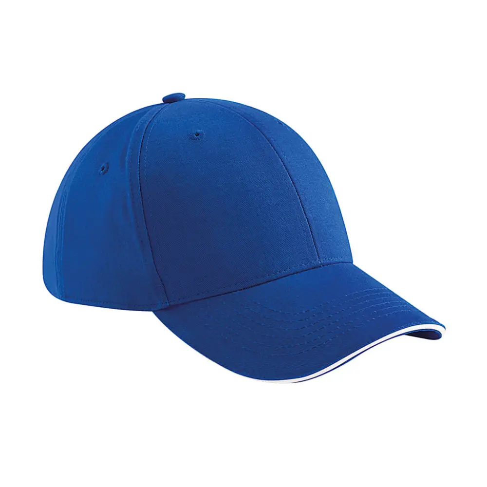 Beechfield Athleisure 6 Panel Cap - Bright Royal/White