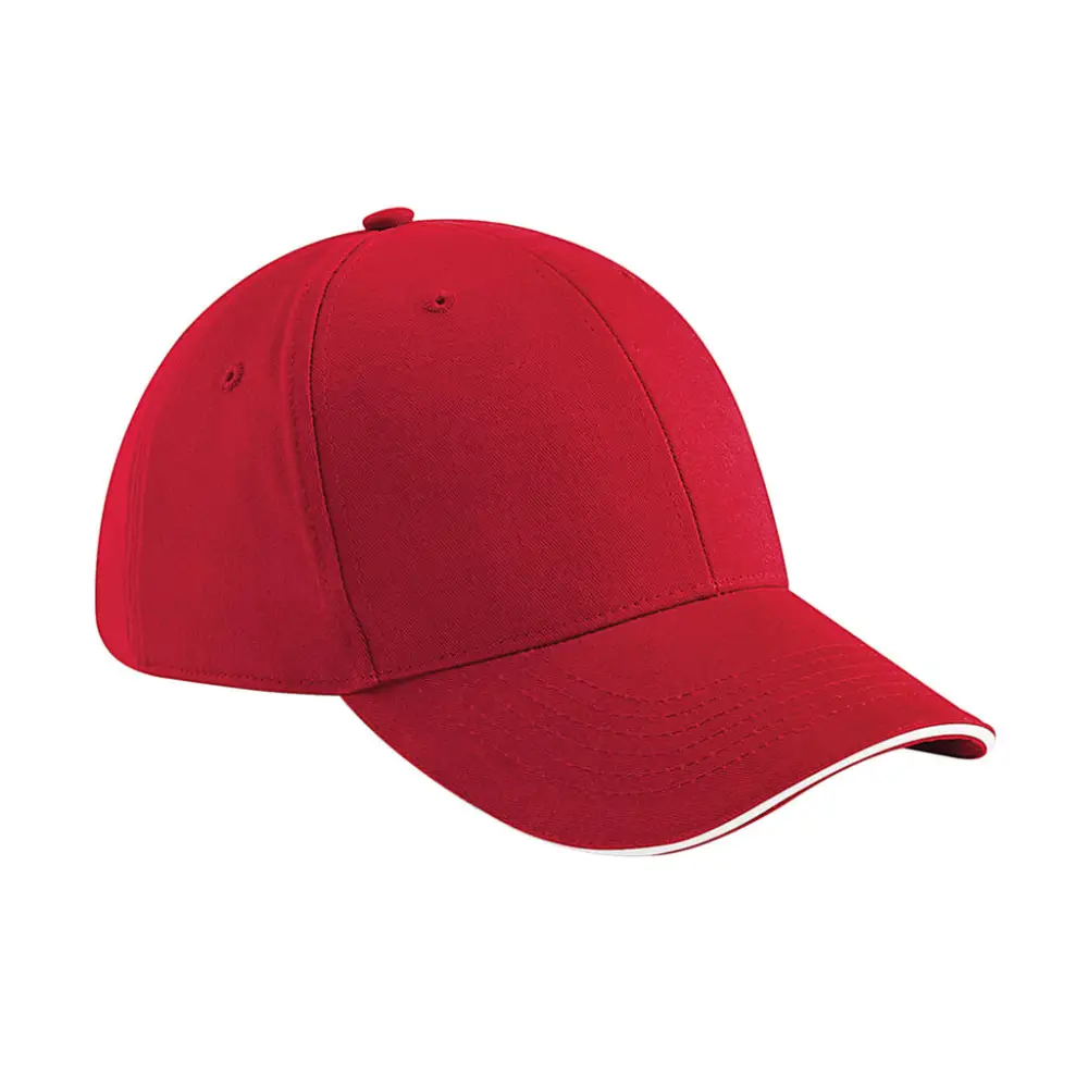 Beechfield Athleisure 6 Panel Cap - Classic Red/White
