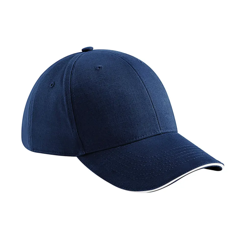 Beechfield Athleisure 6 Panel Cap - French Navy/White