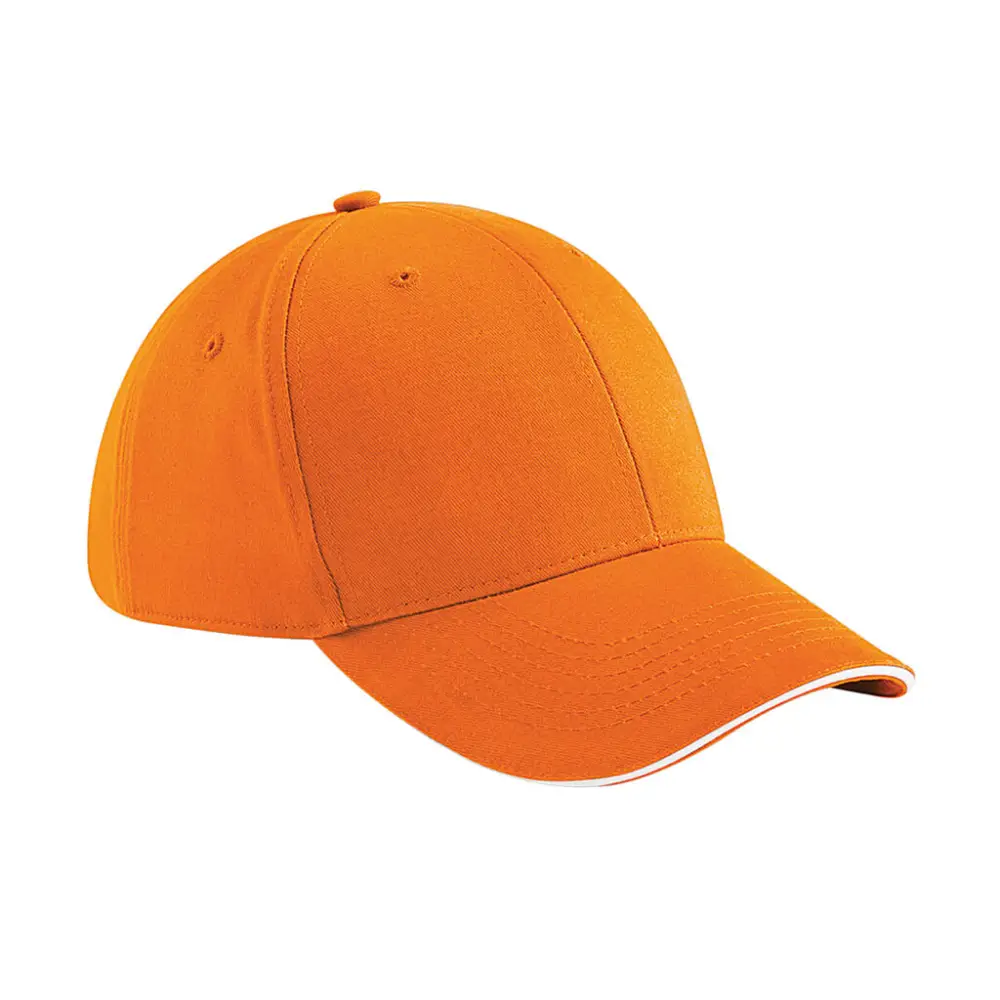 Beechfield Athleisure 6 Panel Cap - Orange/White
