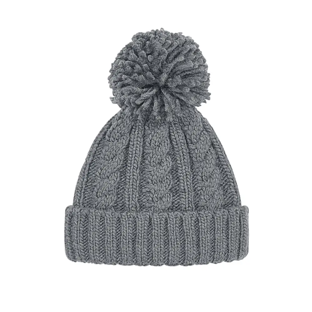 Beechfield Cable Knit Melange Beanie - Light Grey / ONE SIZE