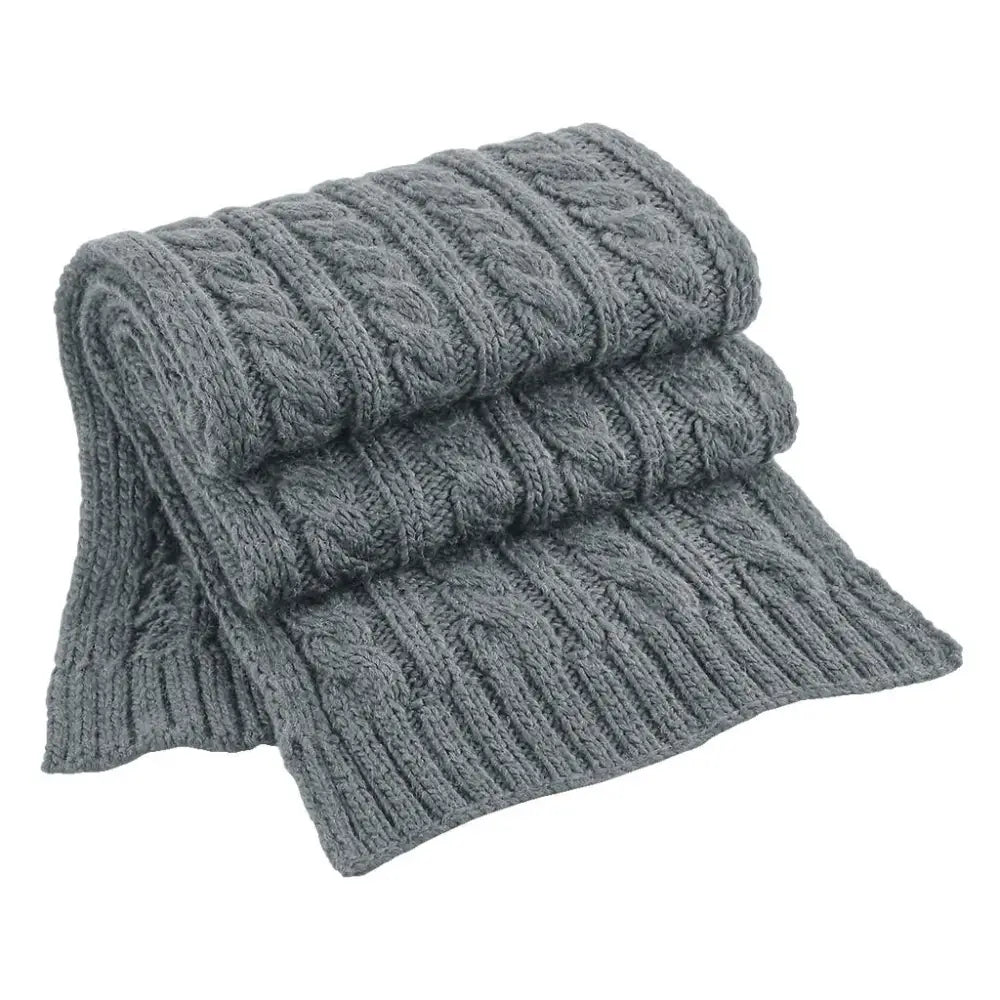 Beechfield Cable Knit Melange Scarf - Light Grey