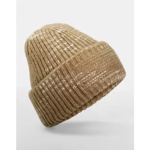Beechfield Chunky Knitted Patch Beanie - Espresso Haze
