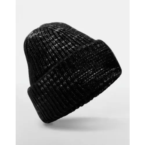 Beechfield Chunky Knitted Patch Beanie - Midnight Haze