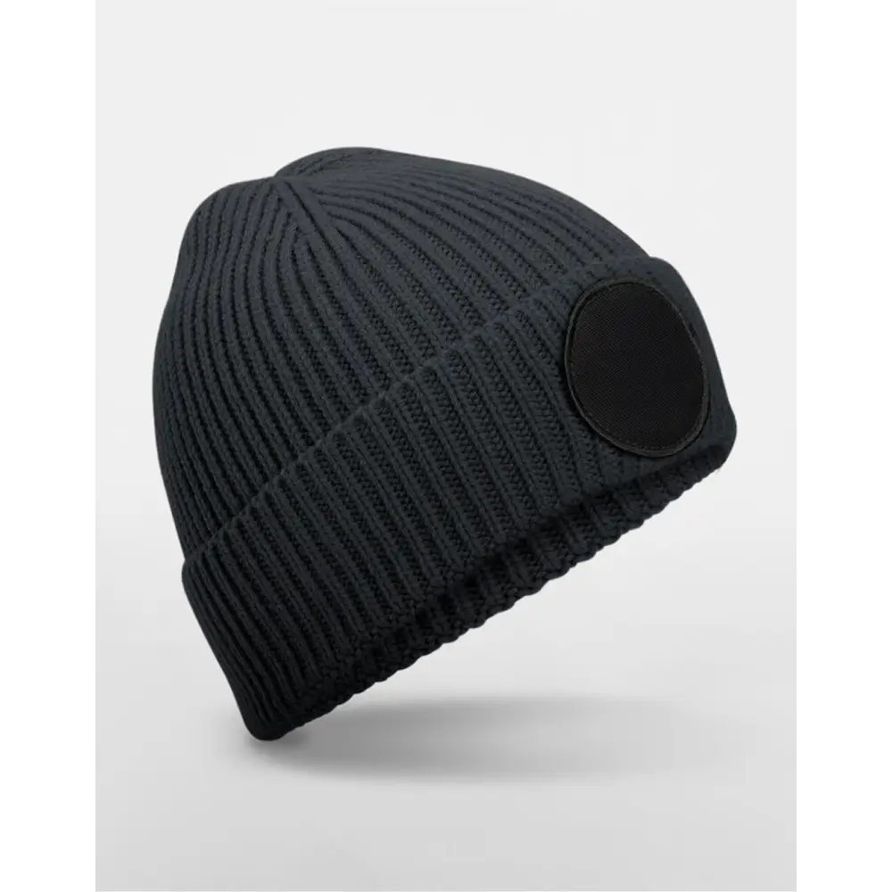 Beechfield Circular Fashion Patch Beanie - Graphite Grey/Black