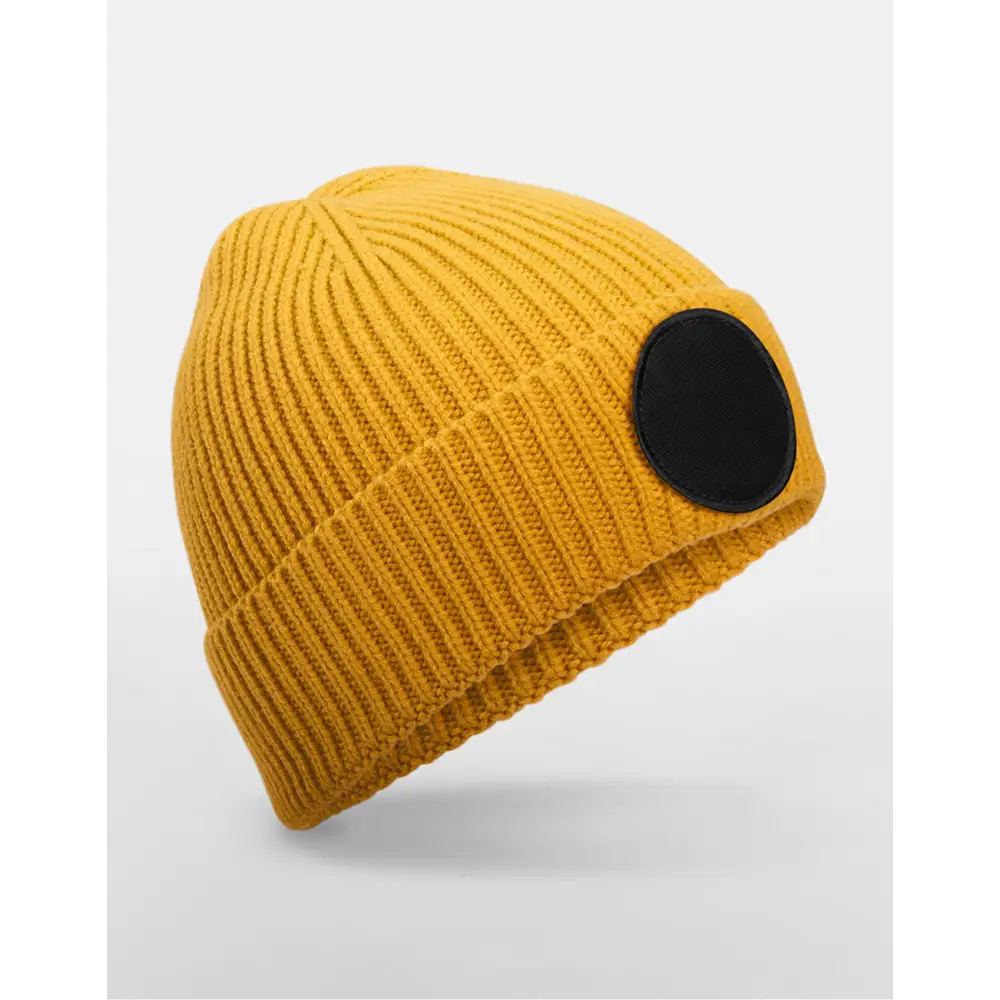 Beechfield Circular Fashion Patch Beanie - Mustard/Black