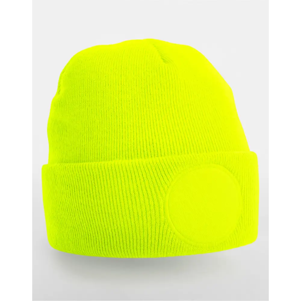 Beechfield Circular Patch Beanie - Fluorescent yellow