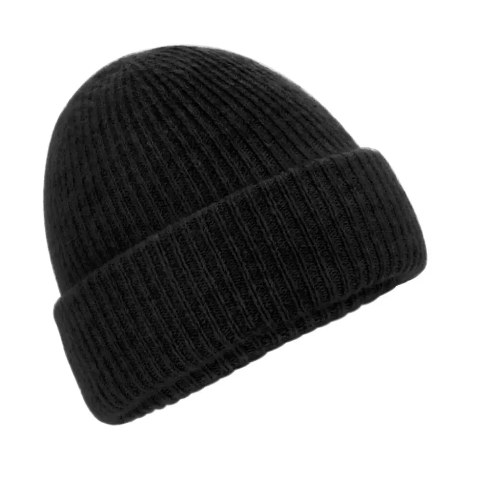 Beechfield Cosy Ribbed Beanie - Black Marl