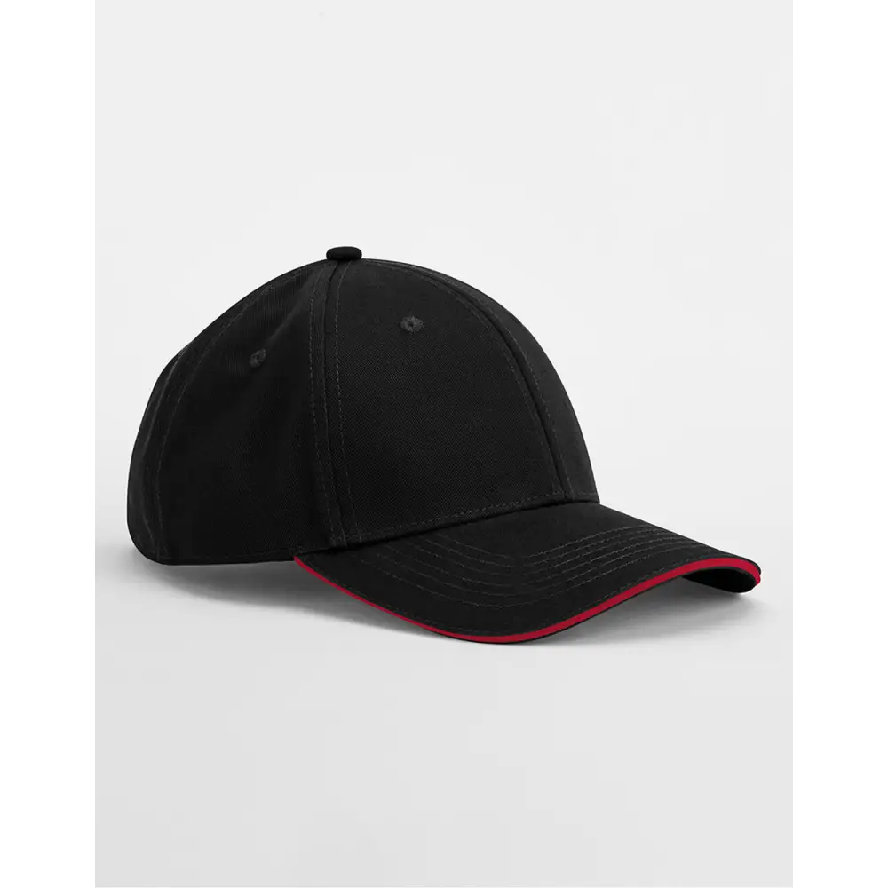 Beechfield EarthAware® Clas. Org. Cotton 6 Panel Sandwich P. - Black/Classic Red