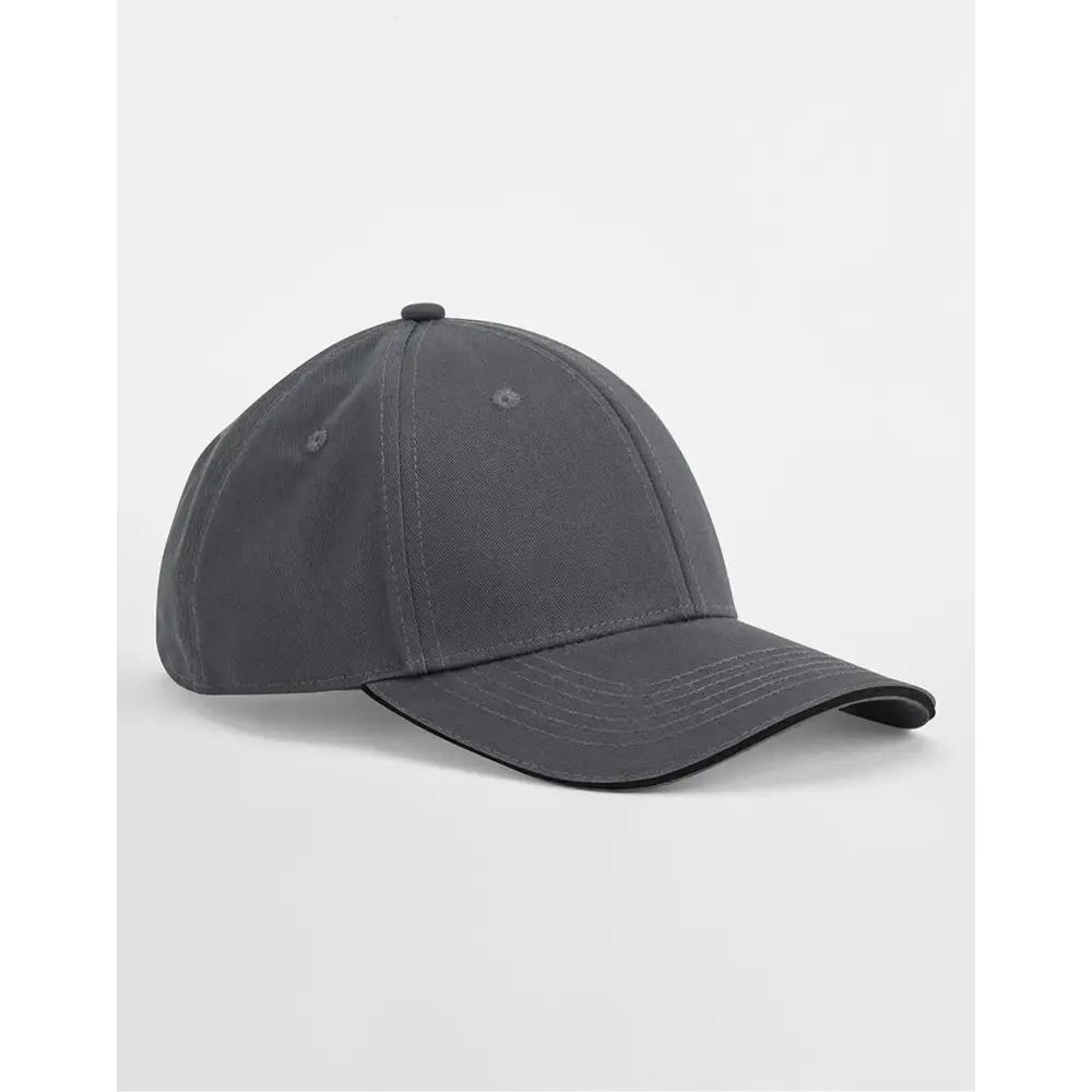 Beechfield EarthAware® Clas. Org. Cotton 6 Panel Sandwich P. - Graphite Grey/Black