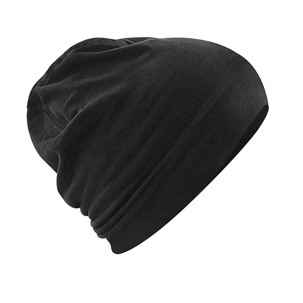 Beechfield Hemsedal Cotton Beanie - Black/Black