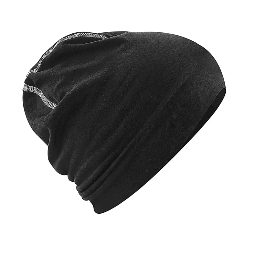 Beechfield Hemsedal Cotton Beanie - Black/White