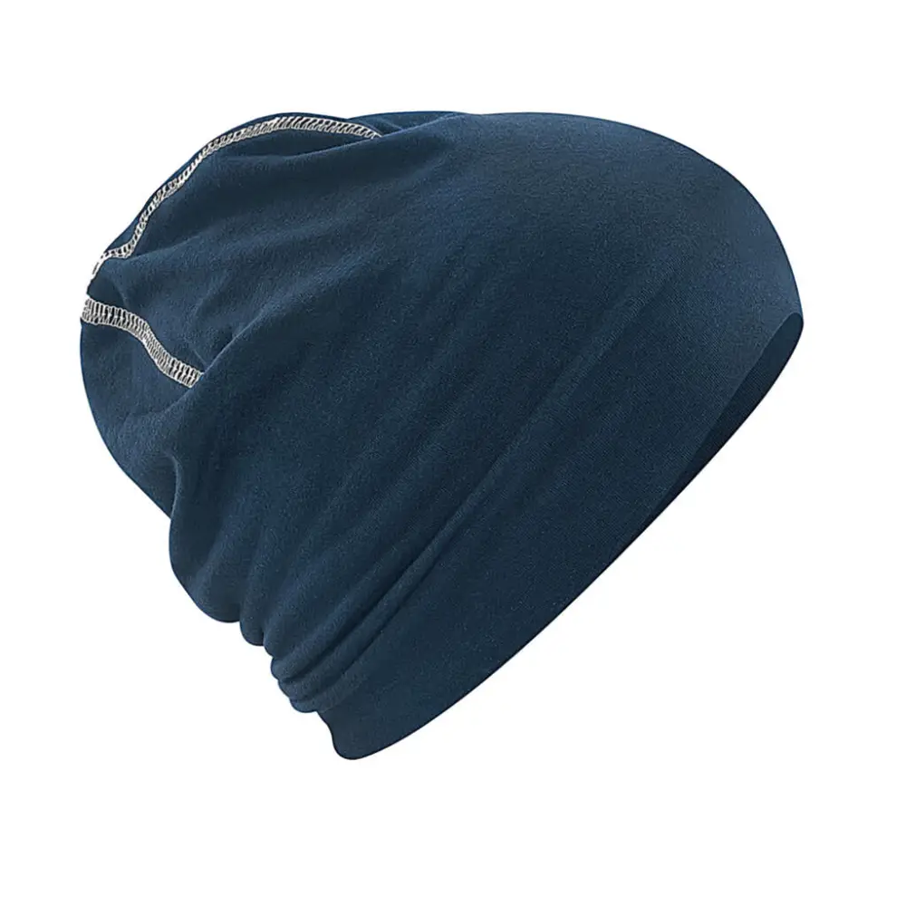 Beechfield Hemsedal Cotton Beanie - French Navy/White