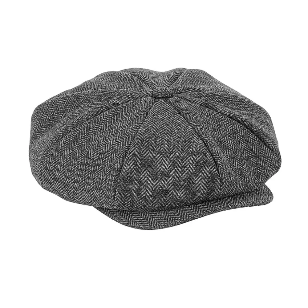 Beechfield Heritage Bakerboy Cap - Charcoal Herringbone / S/M