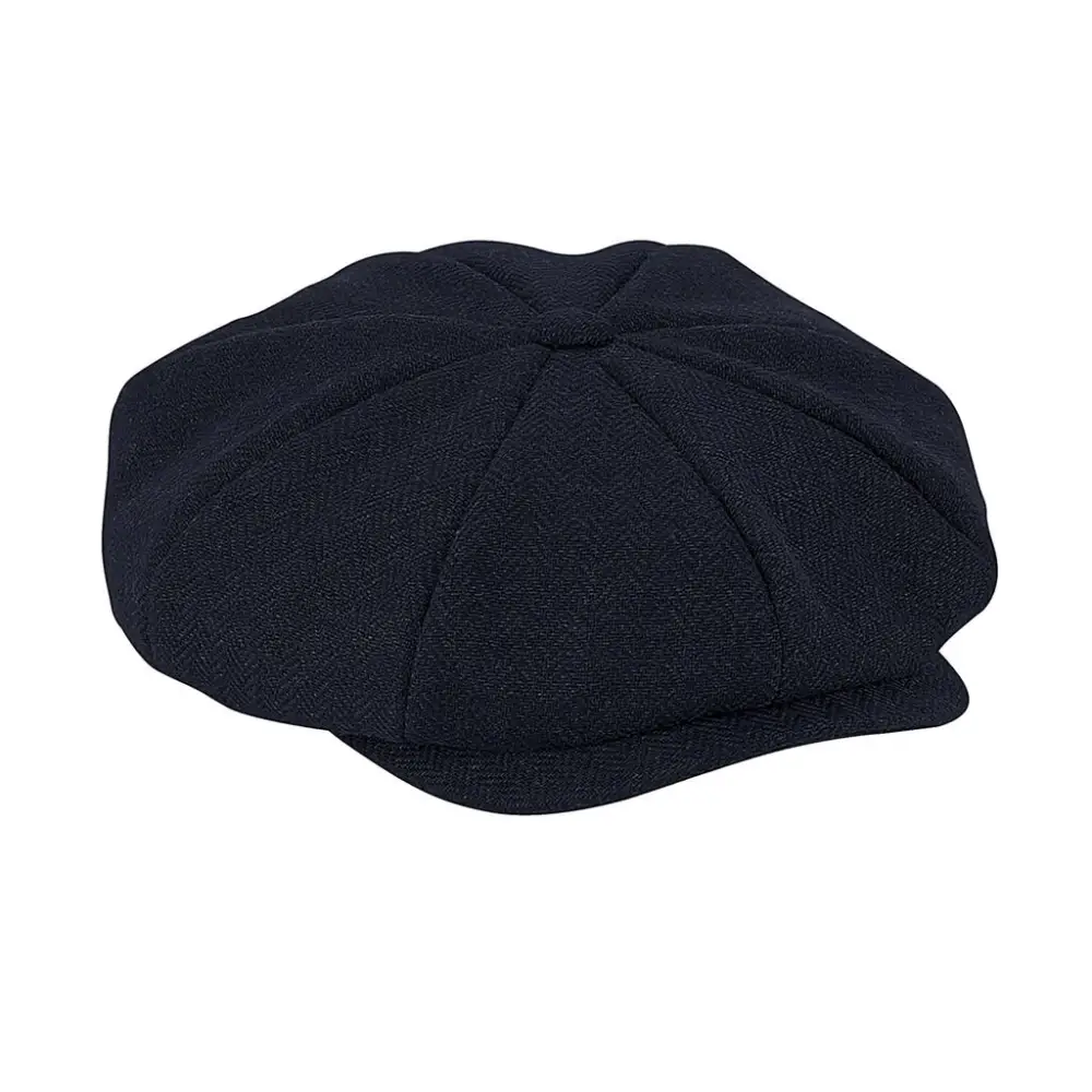 Beechfield Heritage Bakerboy Cap - Navy Herringbone / S/M