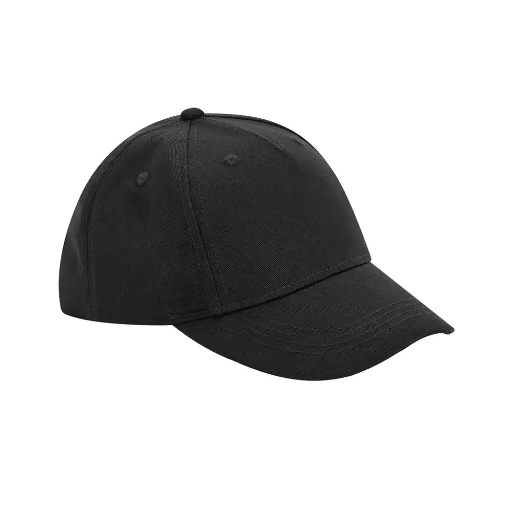 Beechfield Junior Organic Cotton 5 Panel Cap - Black