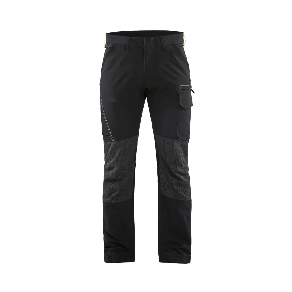 Blåkläder 4-way-stretch service trousers 14221645 - Black/Hi-vis yellow / C146